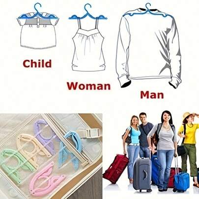 10pcs Heavy Duty Travel Hangers, Cruise Essentials, Portable Foldable Clothes Hangers, Lightweight & Space-Saving Design, Ideal For Dresses, Pants, Jackets, Suits, T-Shirts, Shirts, Underwear, Perfect For Hotels, Dorms, Camping And More