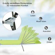 Sun Lounger, Garden Chaise Longue, Relaxation Lounger, 4 Colours, Folding Beach Lounger, Two-Legged Lounger For Garden And Balcony - 青檸色 - 查看 3