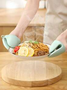 2pcs/4pcs Silicone Heat Resistant Gloves, Microwave Oven Gloves, Oven Mitts, Mini Cooking, Baking And Grilling Gloves, Essential Kitchen Accessories - Grey - View 5