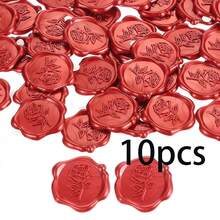 20/30/50pcs Wax Seal Stickers, Wedding Invitation Envelope Seals, Self-Adhesive Envelope Closure Stickers, Suitable For Weddings, Invitations, Envelopes, Gift Packaging, Christmas And Other Occasions - Hot Pink - View 8