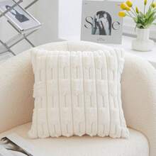 Set Of 2 Artificial Plush Throw Pillow Covers With Fluffy And Soft Plush Decorative Throw Pillow Covers, Bohemian Striped Cushion Pillowcases, Suitable For Bedroom Bedding, Home Decoration, Sofa Decoration, Camping, Outdoor And Other Multiple Scenarios - White - View 6