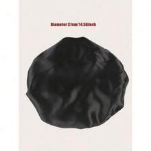 1PC Solid Satin Bonnet Hair Bonnet For Sleeping Printed Leopard Sleep Cap - màu đen - Xem 3