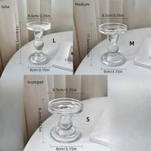 3pcs European Roman Column Glass Candle Holders Set, DIY Aromatherapy Candle Stands, Easy Photo Prop Cards, Suitable For Wedding, Valentine's Day, Birthday, Proposal And Other Occasions, Can Be Used As Decorations - Transparent - View 8