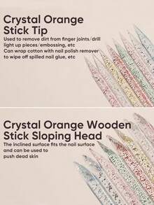 100/50支装美甲工具套装，女士双头粉色亚克力清洁棒，去角质棒，美甲工具，50支透明美甲棒，可重复使用，带钳子，适合家庭和美甲沙龙使用 - 不易断裂，化妆品，便携旅行配件，女孩必备，节日礼物 - 彩色 - 查看 10