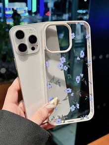 Flower A Stylish And Versatile Blue Floral Print Protective Phone Case Compatible With IPhone 13/16/17/15/14/13/12/11. - Multicolor - View 1