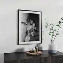 1pc Framed  Poster, Photography Prints, Vintage Poster,  Print, Black And White Wall Art, Museum Quality Photography Poster - màu đen - Xem 5