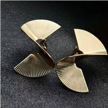 1对复古朋克风不对称螺旋扇形夹式耳环，无需耳洞，女士金属耳环饰品 - clip - 查看 3