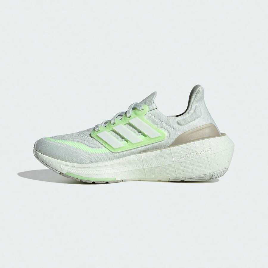 Adidas ULTRABOOST LIGHT 低帮女式跑步鞋 IE3338 - 白/螢光綠 - 查看 1