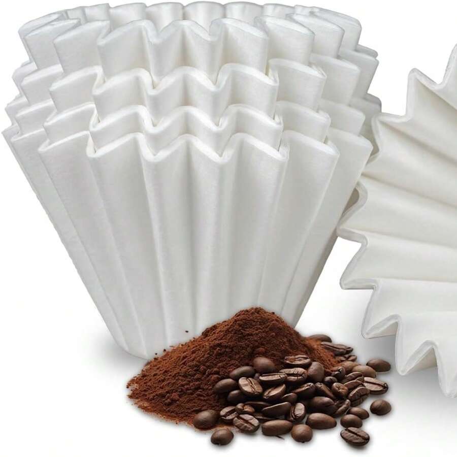 50pcs/Pack 1-2 Cup Small Coffee Filter Papers, Disposable Filter Baskets Suitable For Kalita Wave 155 Series Drip Coffee Pot, Single Serve Coffee Pot, Pour Over Coffee And Drip Coffee Maker, Fit For 1-2 People Use - One Size - View 1