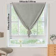 1pc Blackout Curtain, Solid Color With Black Backing, Blocks Sunlight, Darkens Room, Protects Privacy, No-Drill Adhesive Window Curtain - Multicolor - View 30