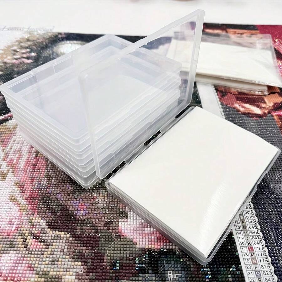 Diamond Painting A6-Sized Transparent Divider Storage Box, Prevents Release Paper From Scattering, Diamond Painting Tool Storage. - Multicolor - View 1