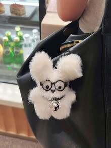 1个可爱眼镜狗钥匙扣吊坠，毛绒狗钥匙扣吊坠，可爱卡通毛绒包包挂饰，女士手腕钥匙扣包包挂饰汽车钥匙链钥匙挂绳钥匙扣，圣诞节礼物，生日礼物，朋友礼物，节日礼物，活动纪念品，派对小礼品 - 彩色 - 查看 3