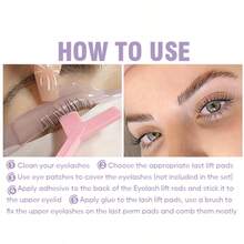 Lomansa 4 Pairs Self-Adhesive Eyelash Lift Pads, Eyelash Perming Protection Pads, Suitable For Medium, Long, Short Eyelash Lengths, Reusable After Cleaning, Ideal For Eyelash Salons And DIY Use - Multicolor - View 4