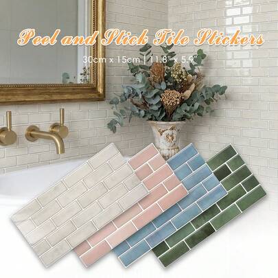 1/12/24 miếng dán gạch men tự dính bóng - 30cm x 30cm, chống thấm nước, nhẹ, dễ lắp đặt, thích hợp cho phòng tắm, nhà bếp, phòng ngủ, xe RV, trang trí nhà cửa DIY, trang trí tường.