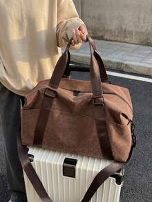 New Fashionable Travel Bag Solid Color Minimalist Niche Design With Sequins Stylish And Cool Suitable For Short Trips Fitness Large Capacity Versatile And Exquisite - Coffee - View 7