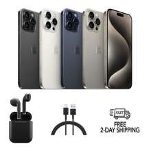 Refurbished Apple IPhone 15 Pro Max A2849 (Fully Unlocked) 256GB Black Titanium (Grade B) W/ Wireless Earbuds - Black Titanium-grade B Wireless Earbuds - View 1