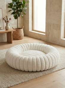 PETSIN 1 chiếc giường thú cưng bằng vải nhung dày, tổ ấm áp và thoải mái cho thú cưng, thích hợp cho thú cưng cỡ nhỏ, vừa và lớn trong nhà - trắng - Xem 3