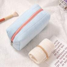 Plush Stress Relief Pillow Pen Bag; Large Capacity High-End Cosmetic Bag For Women - Multicolor - View 2
