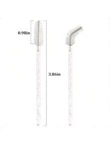500/50支水晶睫毛刷 大量裝睫毛刷 螺旋刷 化妝工具 適用於睫毛接種、眉毛刷、眼影刷（多色） - 彩色 - 查看 23