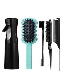 Bộ 1/2/3/4/5/6/11/12 lược uốn tóc, lược răng nhỏ giúp tách lọn tóc hiệu quả và tăng độ phồng, lược 8 răng dùng được cả khi ướt và khô, lược viền tóc, lược lông và lược đuôi phù hợp để tạo kiểu, làm mượt và kiểm soát tóc xơ rối, kèm theo bình xịt phun sương siêu mịn liên tục. - Nhiều màu - Xem 2