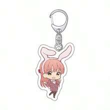Q Version Cartoon Girl Acrylic Keychain, Cute Anime Character Bag Charm, Transparent Key Ring Pendant, Backpack Hanging Ornament, Collectible Decor, Novelty Gift For Anime Fans - Multicolor - View 5