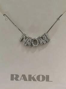 1 chiếc vòng cổ chữ cái mạ vàng đính đá Cubic Zirconia tối giản, vòng cổ tên chữ cái đơn giản tùy chỉnh, vòng cổ mặt dây chuyền MAMA cá nhân hóa bằng thép không gỉ, thời trang, mùa thu, tối giản, giản dị, kiểu đồng xu cổ điển tùy chỉnh, món quà độc đáo dành cho bạn gái, mẹ, gia đình, bạn bè, con gái, kỷ niệm, Ngày Valentine, Ngày của Mẹ, sinh nhật, tốt nghiệp, đeo hàng ngày, đám cưới, tiệc tùng. - Bạc - Xem 5