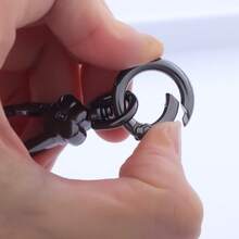 2pcs Flower Swivel Clasp, Metal Lobster Clasp With Keyring, Suitable For DIY Keychain Crafting - Silver - View 8