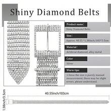 Barry.Wang Rhinestone Belts For Women Silver Gold Bling Belt Diamond Crystal Studded For Jeans Dress Bridesmaid Bridal Ladies - GoldShinng腰鍊免費贈品 - 查看 9