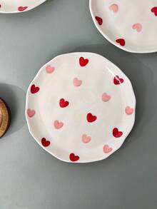 Bộ 1/2/4 đĩa sứ hình trái tim chủ đề Ngày Valentine, kiểu dáng Ins chất lượng cao, đĩa tròn 6 inch dùng cho bữa sáng, bánh mì, salad, tráng miệng, đồ ăn nhẹ, trang trí nhà cửa, quán cà phê, nhà hàng, tiệc tùng. - Nhiều màu - Xem 7