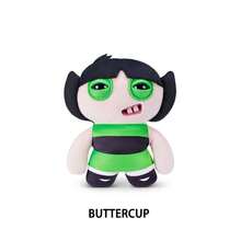 Spin Master Official Powerpuff Girls Ugly-Cute Plush Toy – Funny Weird-Toothed Monster Collectible Doll - Bubbles - View 6