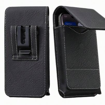Phone Case: Cell Phone Holster With Card Holder Pouch Belt Clip Men Compatible With IPhone 17 Pro Max Galaxy S25 S24 S23 S22 S21 S20 Ultra A16 A15 A14 A13 A55, XXL-Black