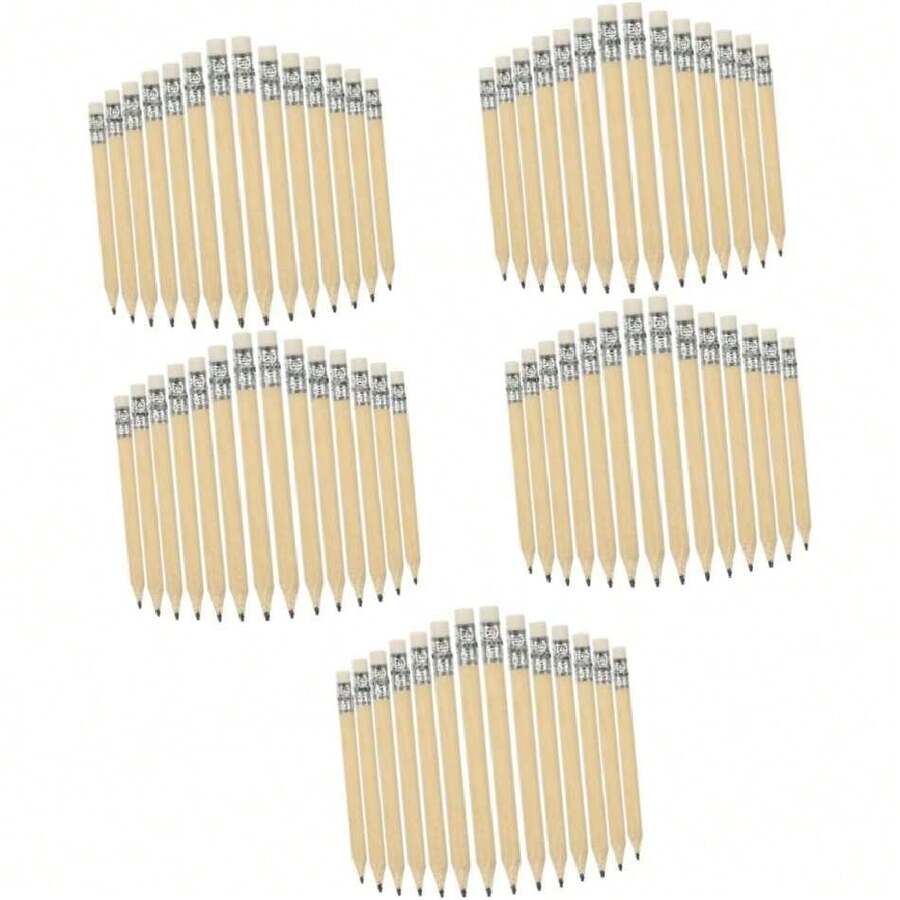 250 Piezas Mini Lápices Cortos de Dibujo para Niños con Borrador Triangular y Puntas de Golf,40813853 - Azul y blanco - Ver 1