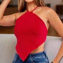 Set Of 2 Women's Top Scarves In One Size Modal Knit With Back Tie, Perfect Premium Summer Style, Fits Sizes 36 To 42 (Brazilian Sizes). - Đen và Đỏ - Xem 5