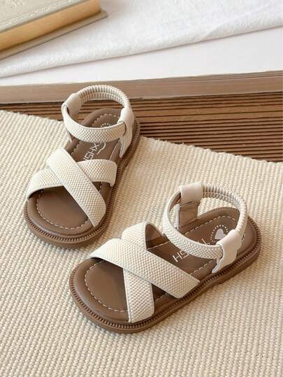 Mädchen Elastikband Slip-On Flache Sandalen, Kinder Flache Schuhe für den Strand