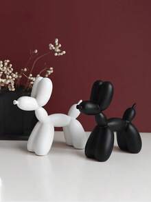 1 tượng chó bóng bay màu đen, trang trí nhà hiện đại, có thể đặt ở phòng khách, phòng ngủ, giá sách, bàn làm việc, đồ trang trí nghệ thuật động vật tối giản, món quà tuyệt vời nhất cho sinh nhật, Ngày của Mẹ. - Nhiều màu - Xem 5