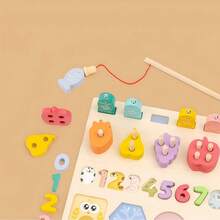 5-In-1 Wooden Fishing Game, Children's Educational Toy, Improves Focus, Cartoon Design, Children's Board Game & Puzzle Set - Multicolor - View 11