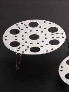 Stainless Steel Round Steamer, Foldable Steaming Rack, High Foot Steaming Tray For Eggs, Buns, Steaming Compartment, Home Kitchen Cookware - Silver - View 7