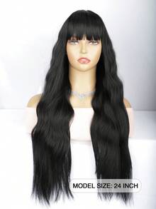 24 Inch Long Wavy Bangs Wig, Made Of High-Quality Synthetic Material, Suitable For Women's Daily Commute - Multicolor - View 8
