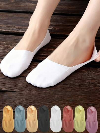 Women's Socks Summer Thin Invisible Boat Socks Breathable Soft Comfortable Ice Silk Silicone Anti Slip Solid Color Minimalist Shallow Socks