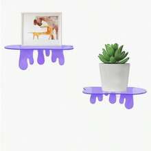 2 kệ treo tường acrylic màu tím - Kệ trưng bày gắn tường hiện đại, có thể dùng để trưng bày ảnh, cây cảnh và đồ trang trí, không cần lắp ráp, phù hợp cho phòng khách, phòng ngủ, văn phòng, có thể dùng làm khung ảnh, trang trí hiện đại, thiết kế tối giản, trang trí phòng, trang trí tối giản, chất liệu nhẹ, phù hợp cho người yêu cây cảnh, kệ treo tường. - Nhiều màu - Xem 7