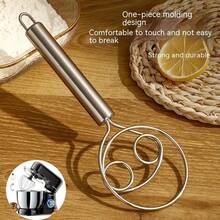 Stainless Steel Flour And Noodle Mixer, Mixing Rod, Manual Double Coil Dough Tool, Dough Mixer, Mixing Rod - Multicolor - View 4