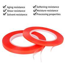 Double Sided Adhesive Tape, Nano Tape [Length 118 Inches, Width 0.19 Inches], Transparent Tape, Washable Adhesive Tape, Nano Seamless Adhesive Tape - Red - View 3