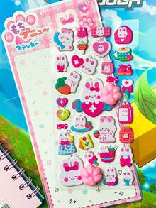 3D Embossed Cat Paw Stress Relief Squeeze Stickers - Phone Bubble Stickers Decoration - DIY Peach Stickers - Multicolor - View 8