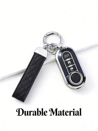 2pcs Fiat Dedicated TPU Soft Shell Simple Premium Car Key Case + Car Dedicated Key Chain With Screwdriver, Anti-Scratch Anti-Drop + 0.1mm Ultra-Thin Ultra-Quiet Anti-Fingerprint Coating Lasting Like New [Please Check Details Page For Compatible Models]