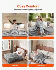 King Size Blanket, 108 X 90 Inches, Lightweight And Fuzzy Throw Blanket For Bed, Cozy Grey King Blanket For All Season, Warm Plush Machine Washable Bedding, Grey - 灰色 - 查看 4