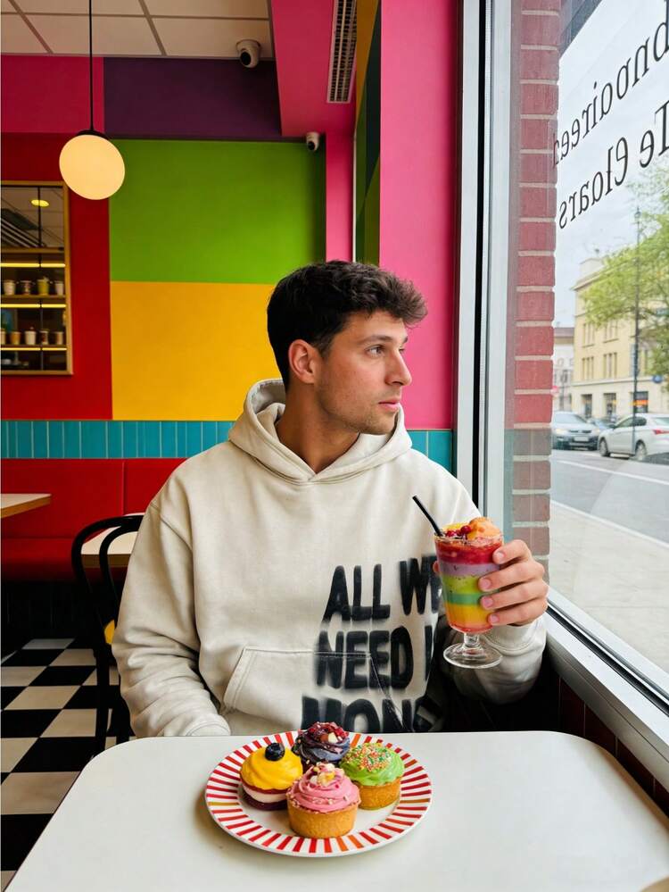 Y2K Hoodies For Men "ALL WE NEED IS MONEY" Letter Hoodie, Personalized Slogan Sweatshirts, Light-Colored Cropped Street Retro Hoodies, Comfortable Everyday Clothing - 白色 - 查看 4