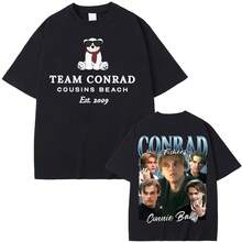 Camiseta de hombre 100% algodón de Singer Conrad Cousins, camiseta gráfica oversize de hip-hop, camiseta de verano de cuello redondo y manga corta para mujeres, ropa de calle - Negro - Ver 1