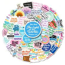 56pcs Western Mythology Inspirational Quotes Minimalist Positive Energy Sticker Set, Suitable For Scrapbooking, Diaries, Notebooks, Laptops, Water Bottles, Cars, Faith-Based Designs With Uplifting Messages, Great Gift - Multicolor - View 3