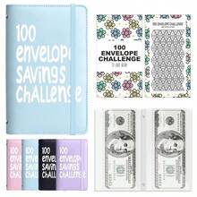 100-Day Money-Saving Challenge, Featuring Double-Sided Budget Envelopes That Can Hold 100 Sheets And Savings Tracking Cards, For Managing Savings Plans And Giving New Year Gifts - Multicolor - View 10