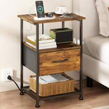 buros para recamaraGILLAS Mesa de Noce con Estacion de Carga Buro para Recamara de 3 Nive Buro con 3 Caones Tela Mesita de Noce Inteligente Mesa iliar R Mueble para Recamara Sala Dormito y Snburos para recamara - Con 1 Caín - Ver 8